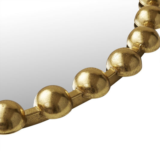 27" Medium Decorative Round Wall Mirror with Beaded Metal Frame