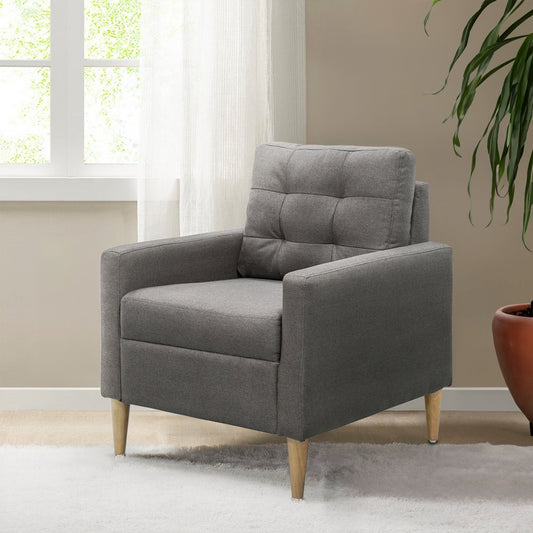 Dani Tufted back Accent Chair, Grey color