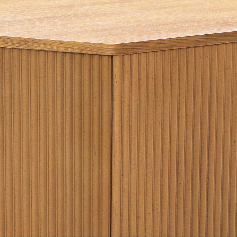 Honey Fluted Hexagon Coffee Table, Natural color