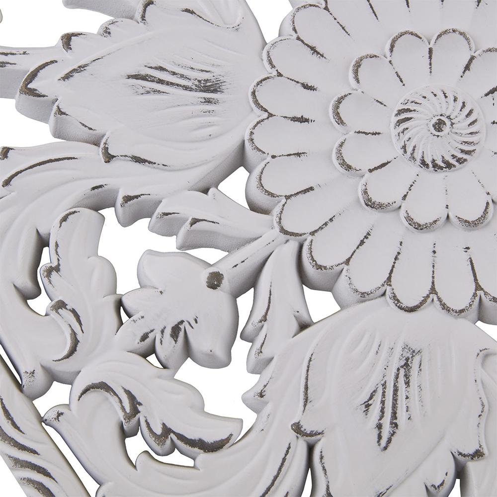 Distressed Carved Wood 2-piece Wall Decor Set