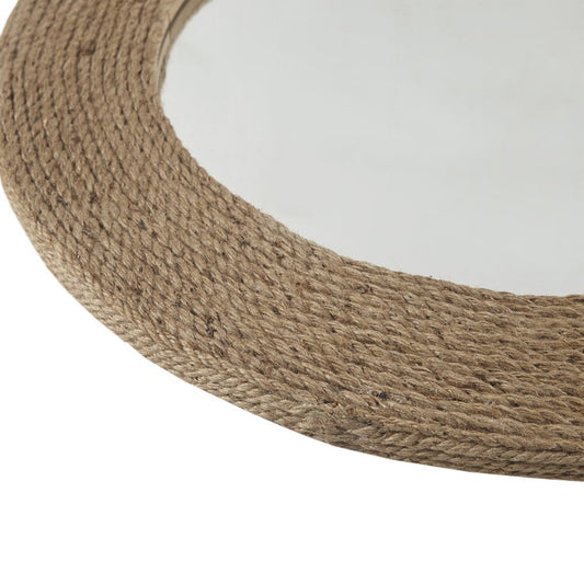 Cove Natural Jute Rope Round Wall Mirror 26", Natural color