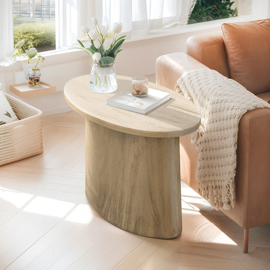 Oval Accent Table in Wheat Color