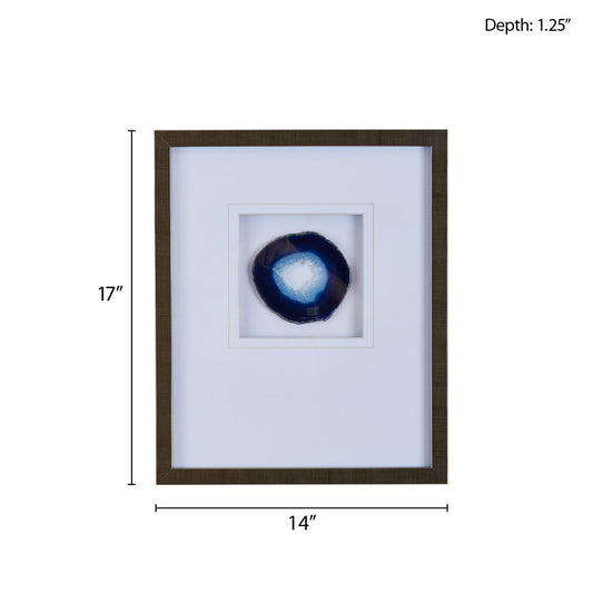 Real Stone Framed Glass and Double Matted Wall Art