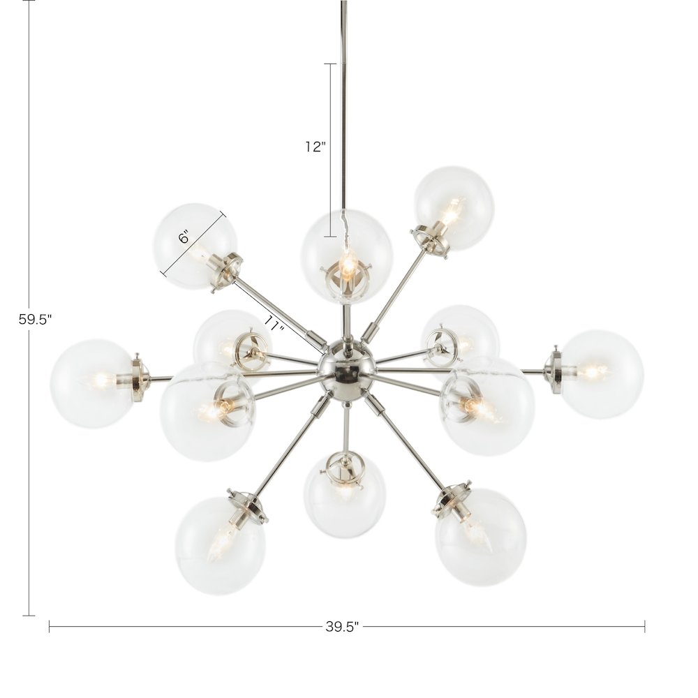 12-Light Chandelier with Oversized Globe Bulbs