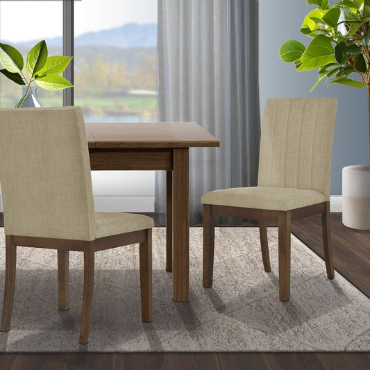 Upholstered Channel-back Dining Chair Set of 2