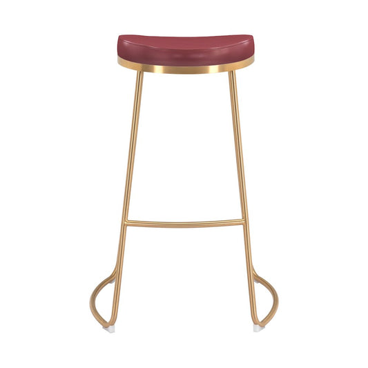 Bree Barstool (Set of 2) Burgundy & Gold