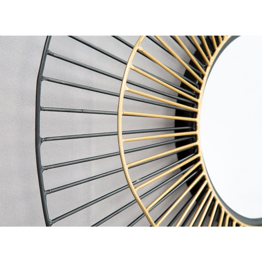 Comet Round Mirror Black & Gold