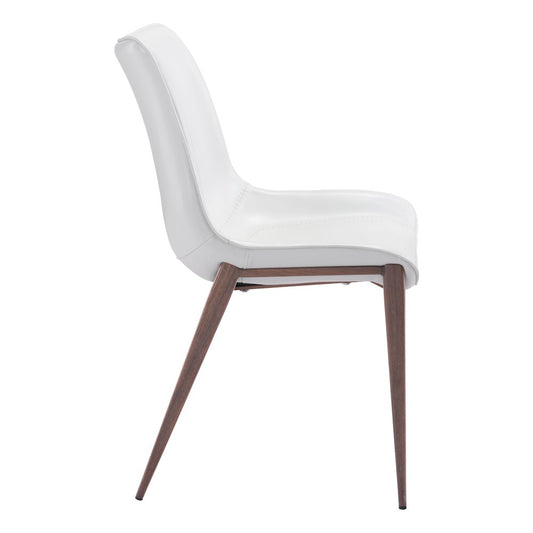 Magnus Dining Chair (Set of 2) White & Walnut