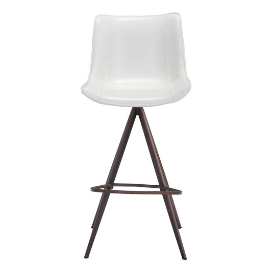 Aki Barstool (Set of 2) White & Walnut
