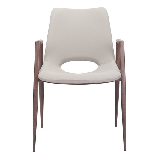 Desi Dining Chair (Set of 2) Beige & Walnut