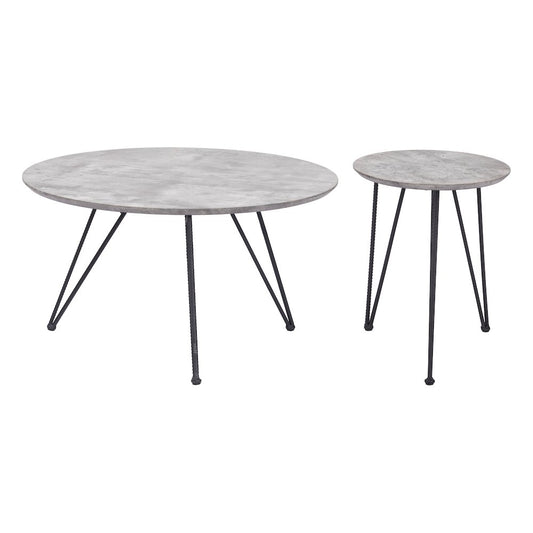 Kerris Coffee Table Set (2-Piece) Gray & Black