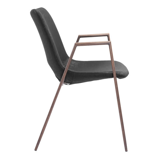 Desi Dining Chair (Set of 2) Black & Walnut