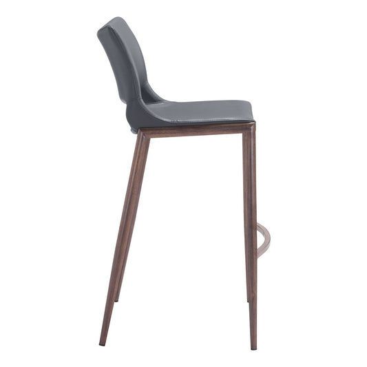Ace Barstool (Set of 2) Dark Gray & Walnut