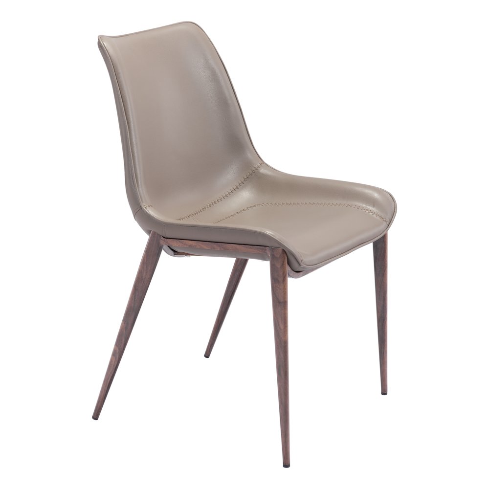 Magnus Dining Chair (Set of 2) Brown & Walnut