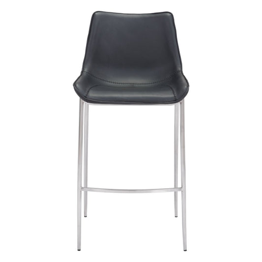 Magnus Barstool (Set of 2) Black & Silver