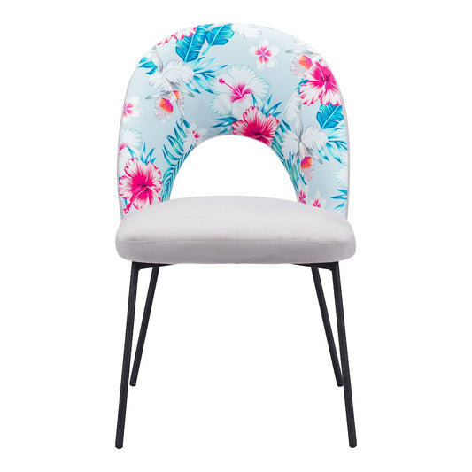 Torrey Dining Chair (Set of 2) Multicolor Print & Gray