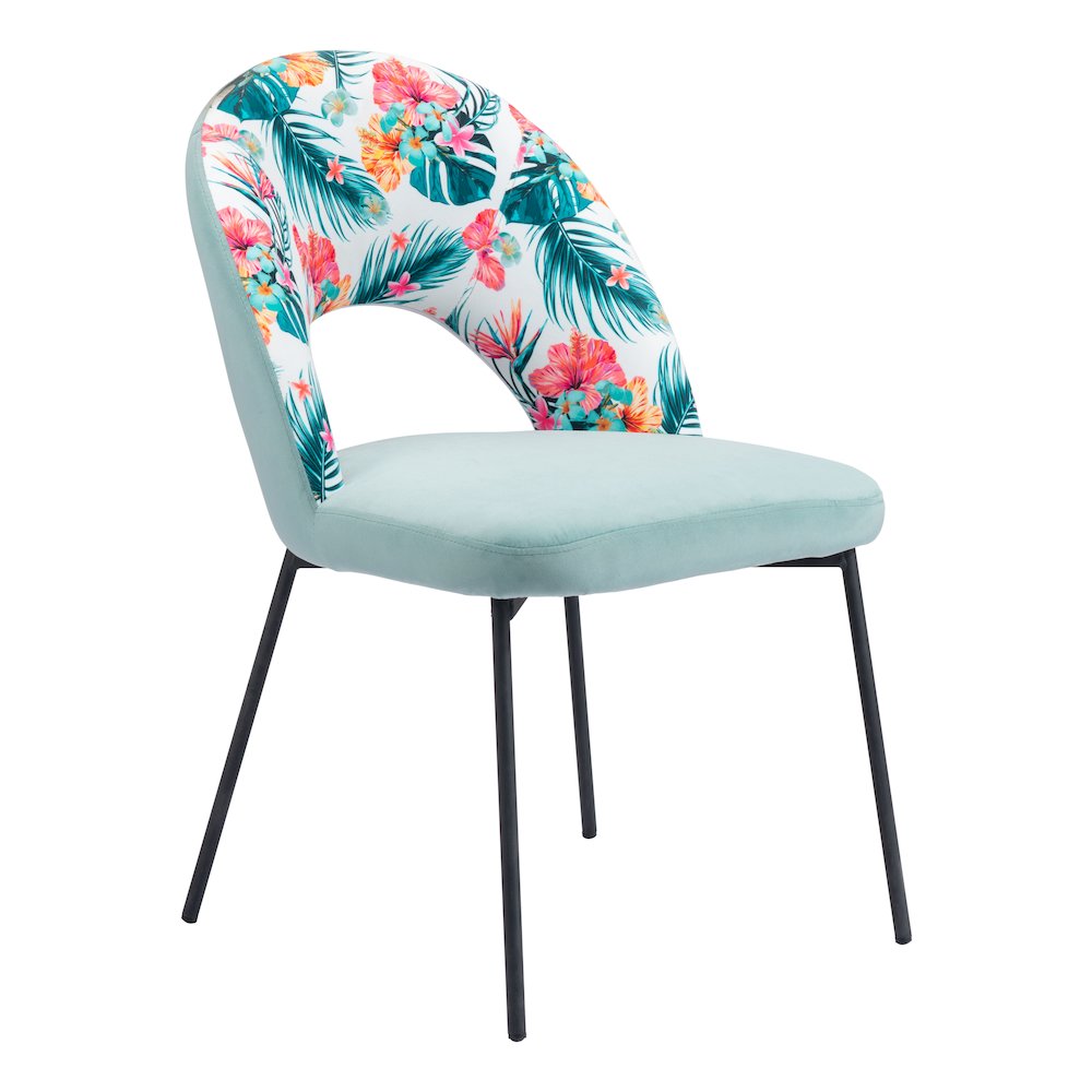 Bethpage Dining Chair (Set of 2) Multicolor Print & Green