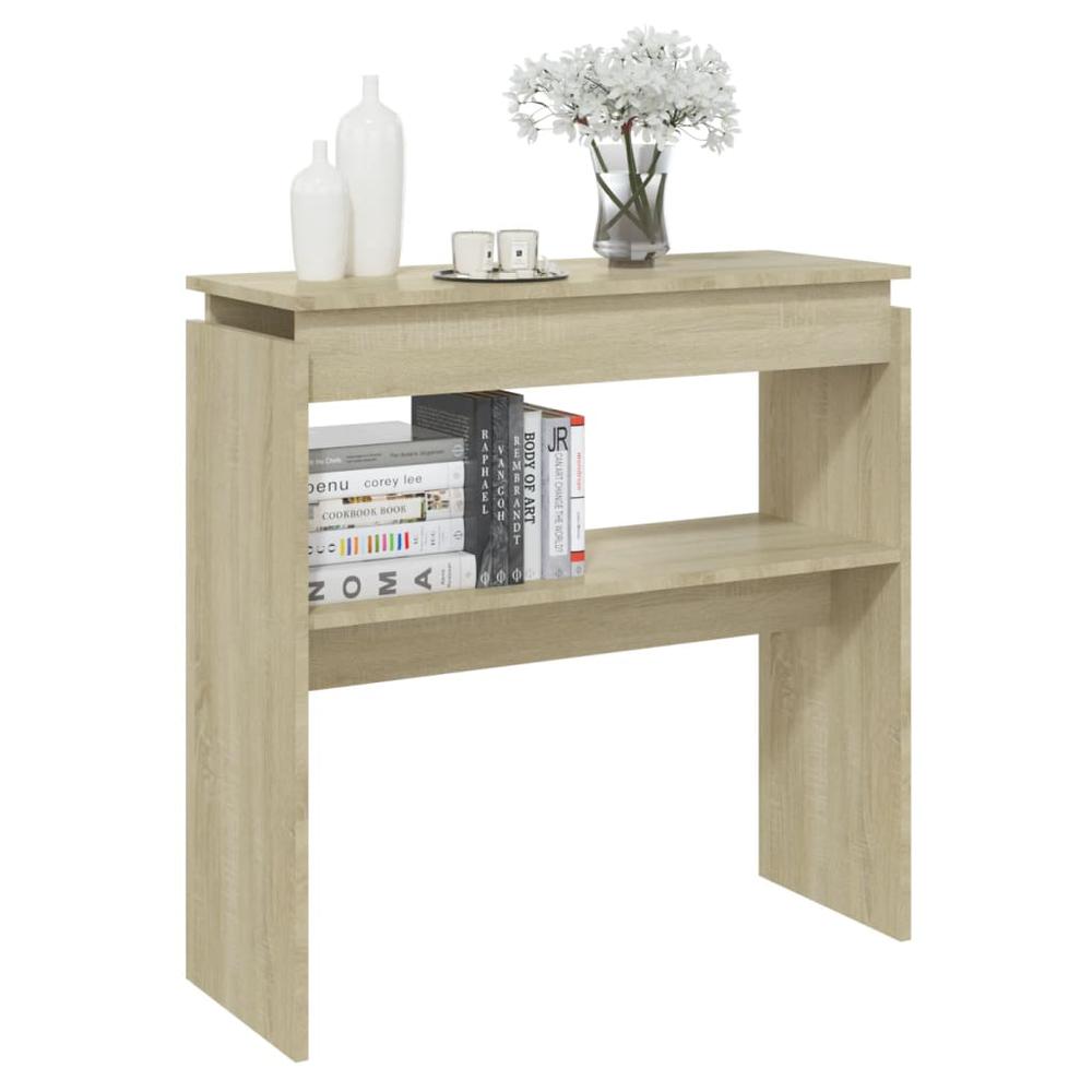vidaXL Console Table Sonoma Oak 31.5"x11.8"x31.5" Engineered Wood