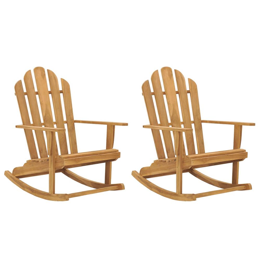 Adirondack Rocking Chair Set of 2 Teak Wood Solid Teak Wood