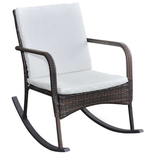 Rocking Chair Brown, Cream White