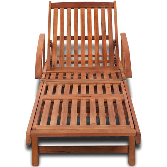 Sun Lounger Natural wood Solid Acacia wood 79 x 26.8 x 32.7 in