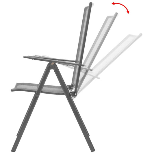 Reclining Chair Set of 2 Anthracite E-coated, powder-coated steel