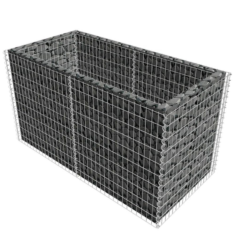 vidaXL Gabion Raised Bed Steel 71"x35.4"x39.4" Silver, 142366