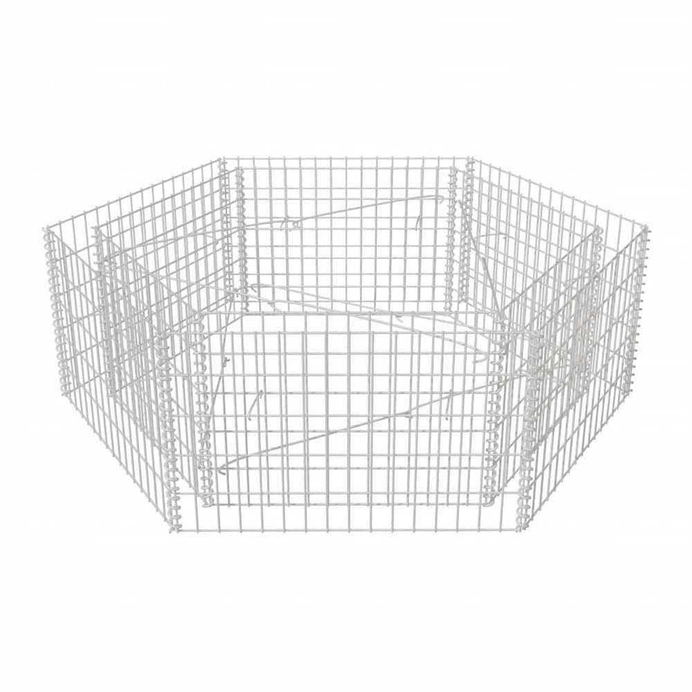 vidaXL Hexagonal Gabion Raised Bed 63"x55.1"x19.7", 142534