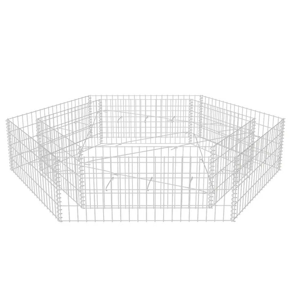 vidaXL Hexagonal Gabion Raised Bed 78.7"x68.1"x15.7", 142536