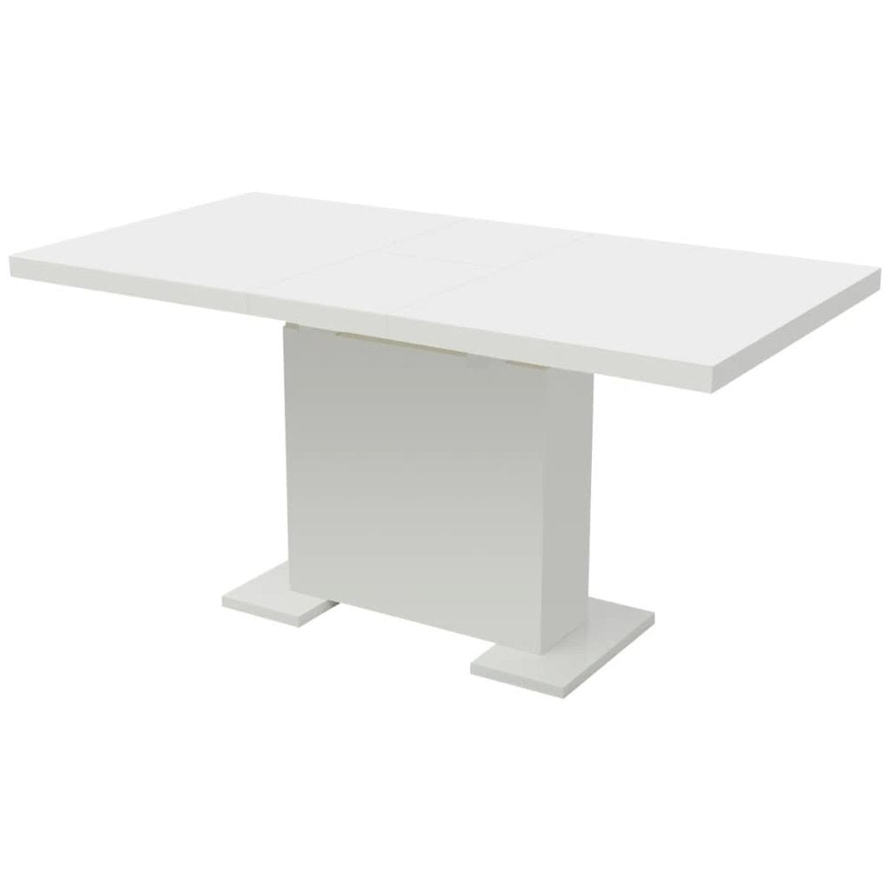 vidaXL Extendable Dining Table High Gloss White, 243548