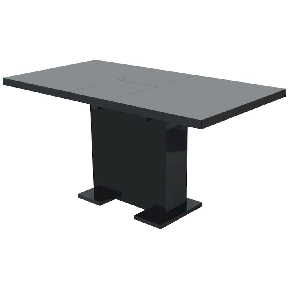 vidaXL Extendable Dining Table High Gloss Black, 243549