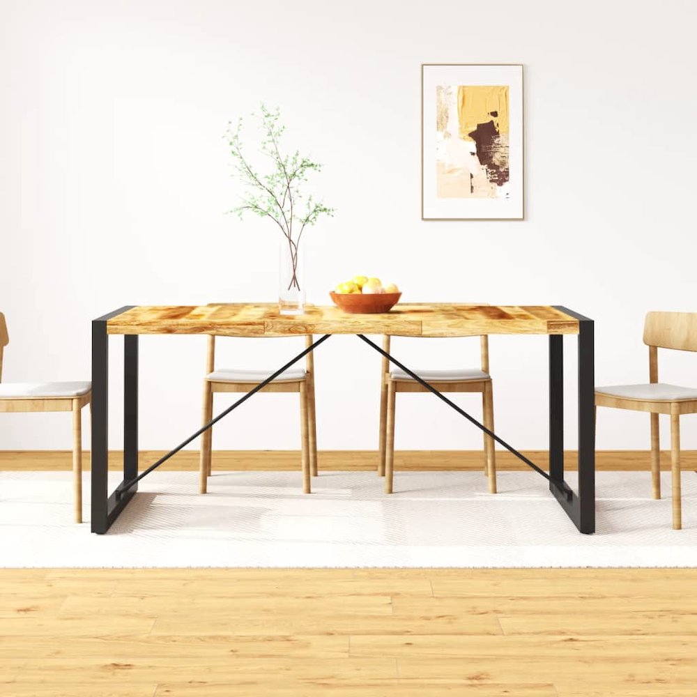 vidaXL Dining Table Solid Rough Mango Wood 70.9", 243997