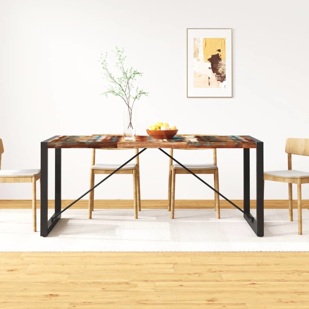 vidaXL Dining Table Solid Reclaimed Wood 70.9", 243999