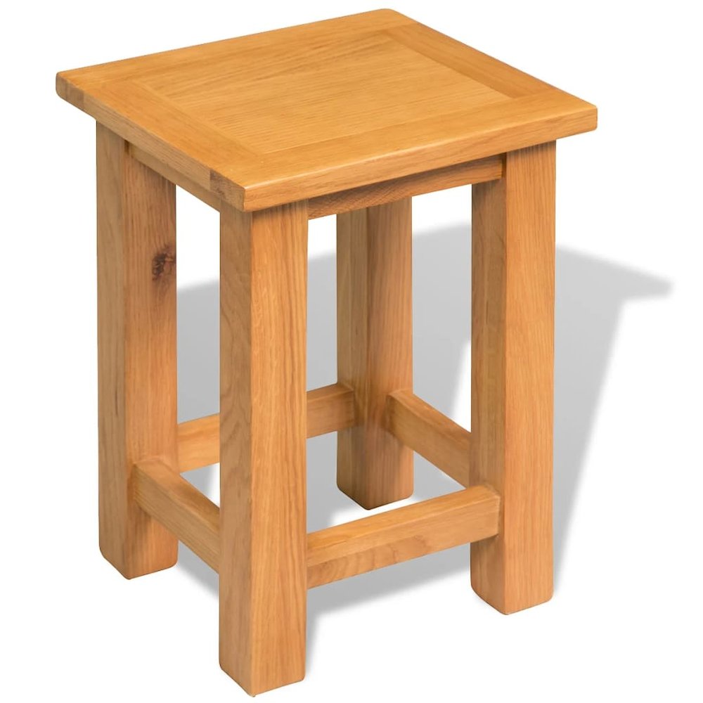 vidaXL End Table Solid Oak Wood 10.6"x9.4"x14.6", 244207
