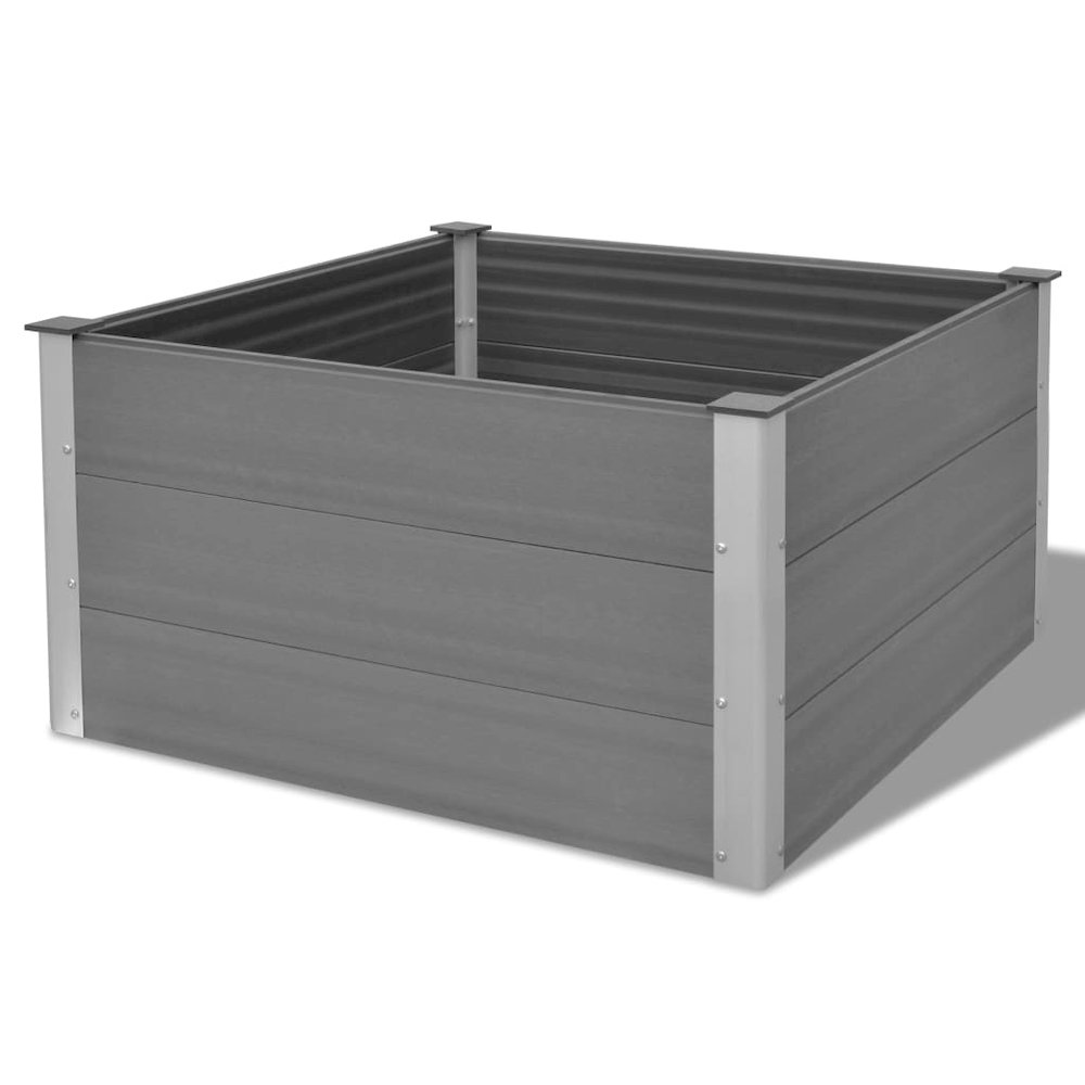 vidaXL Garden Raised Bed WPC 39.4"x39.4"x21.3" Gray