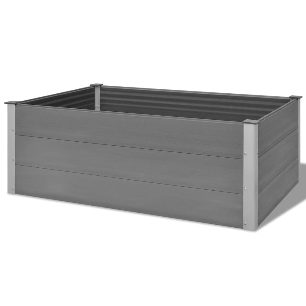 Garden Raised Bed WPC 59.1"x39.4"x21.3" Gray