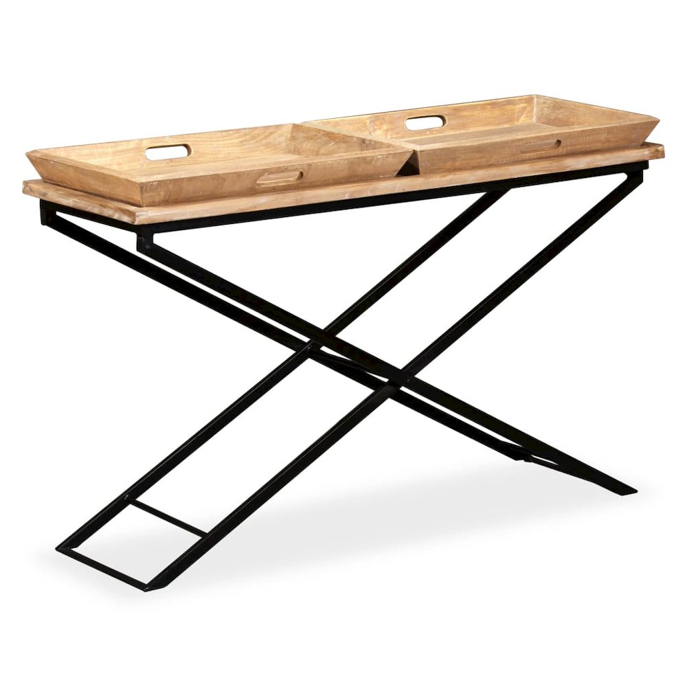 vidaXL Console Table Solid Mango Wood 51.2"x15.7"x31.5"