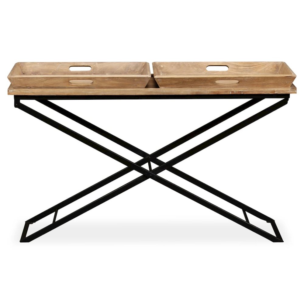 vidaXL Console Table Solid Mango Wood 51.2"x15.7"x31.5"