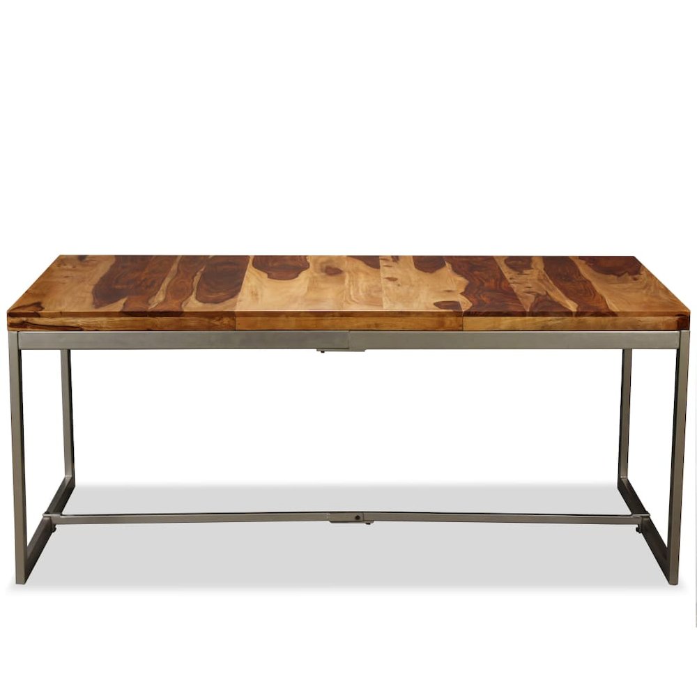 vidaXL Dining Table Solid Sheesham Wood and Steel 70.9", 244797