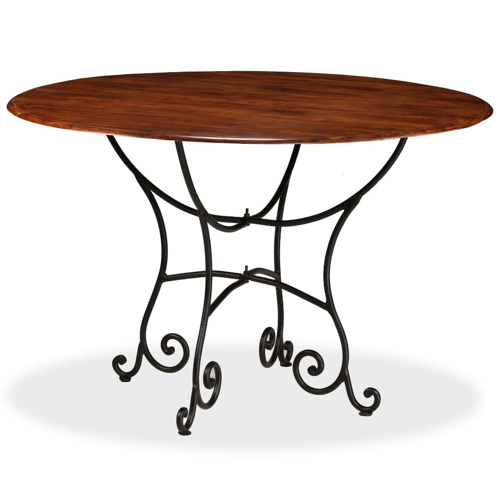 vidaXL Dining Table Solid Acacia Wood with Sheesham Finish 47.2"x29.9", 245642