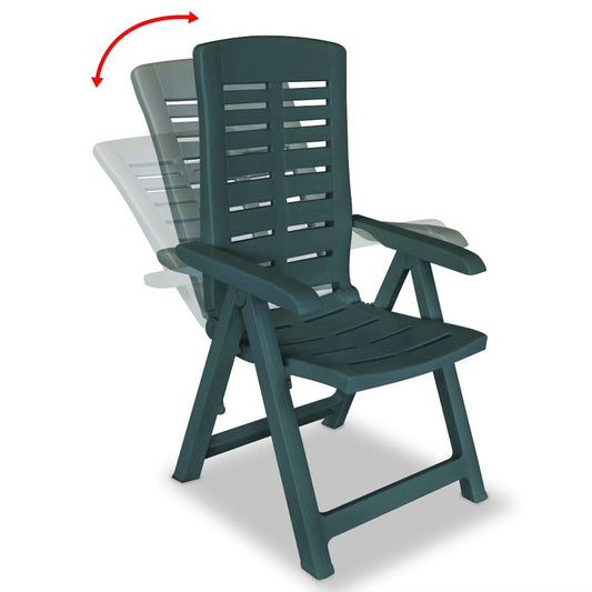 Garden Chair Set of 6 Green Plastic Standard Foldable
