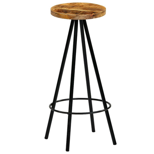 Bar Chair Set of 4 Natural and Black