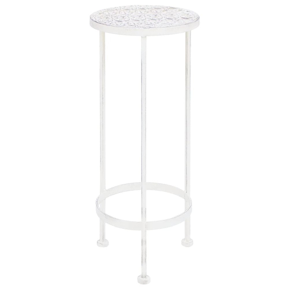 vidaXL Plant Stand Set 3 Pieces Vintage Style Metal Antique White, 245937