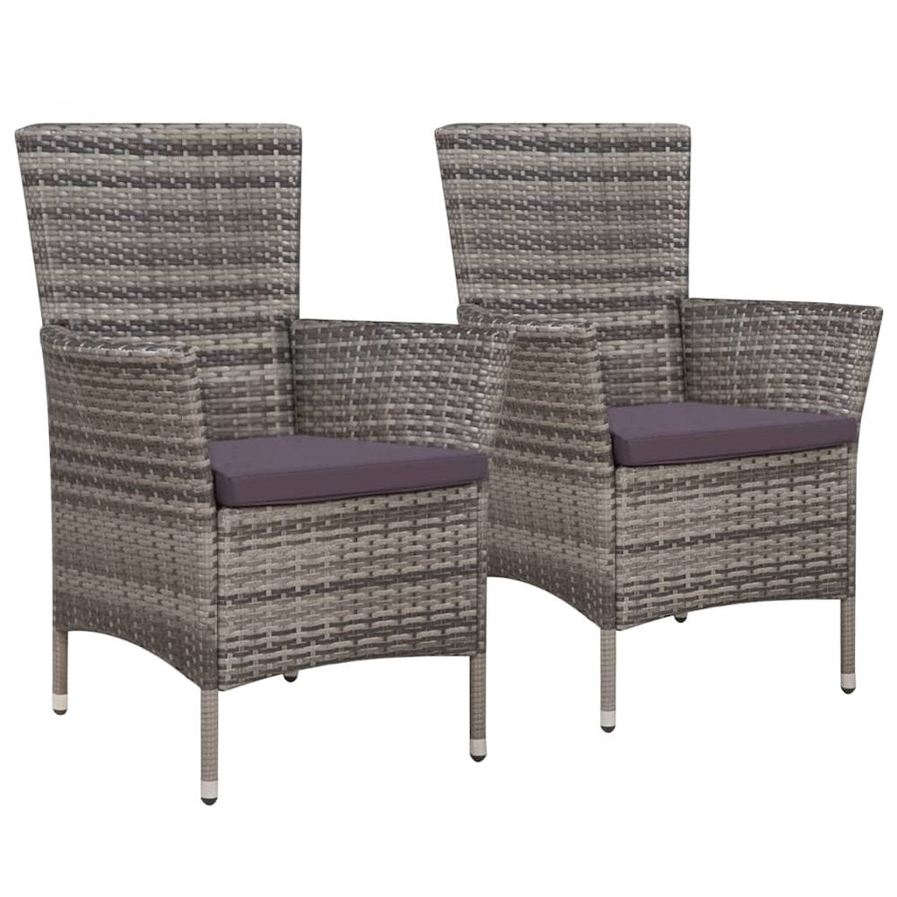 Dining Chair Set of 2 Gray and dark gray