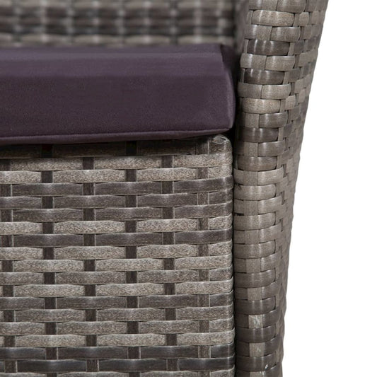 Dining Chair Set of 2 Gray and dark gray