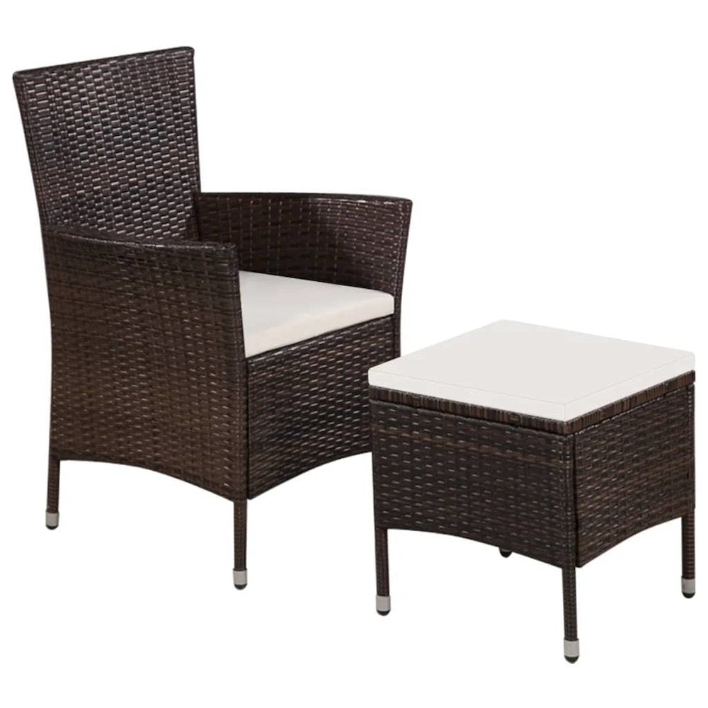 Dining Chair With Stool Brown, Cream White