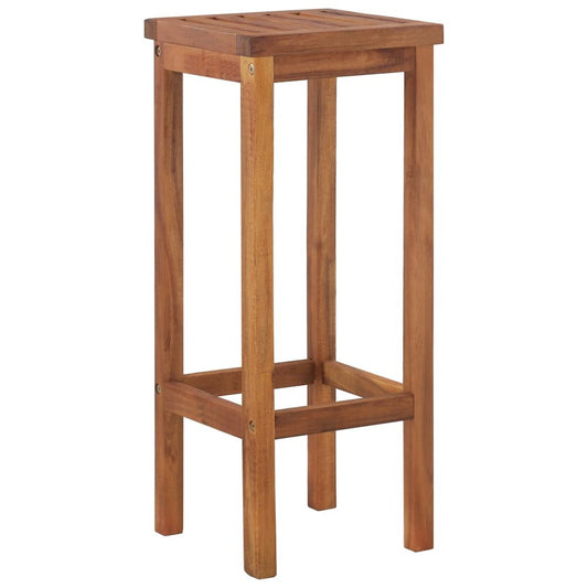 Bar Chair Set of 2 Natural wood Solid acacia wood Medium