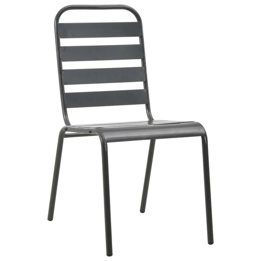 Outdoor Chair Set of 2 Dark Grey E-coated and powder-coated steel