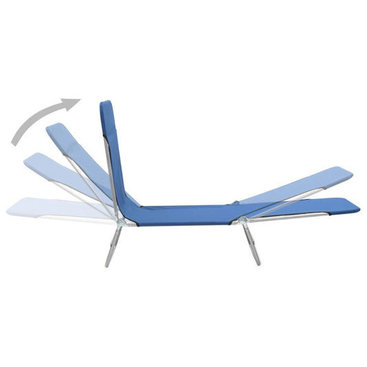 Sunlounger Set of 2 Blue Powder-coated steel Standard Foldable