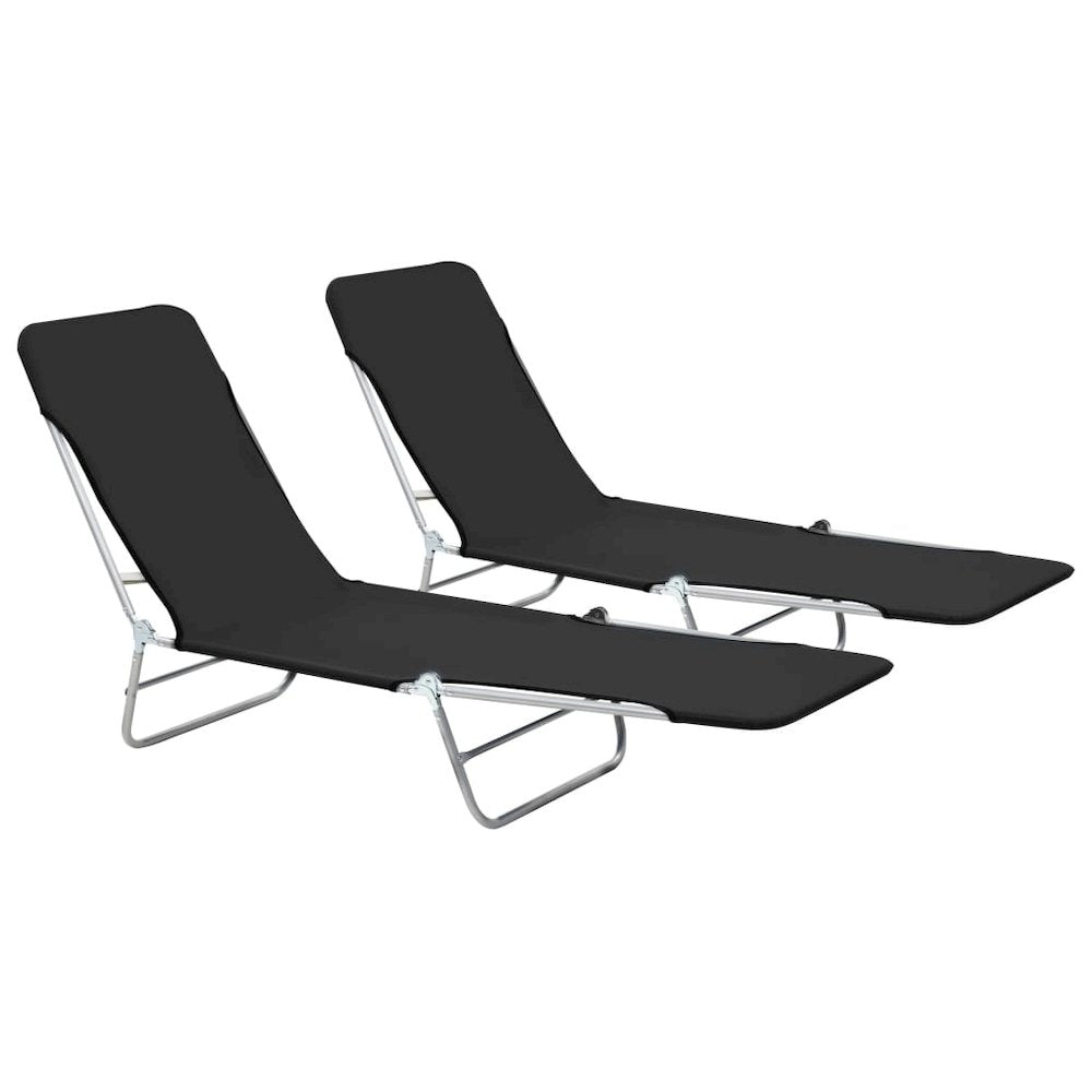 Sunlounger Set of 2 Black